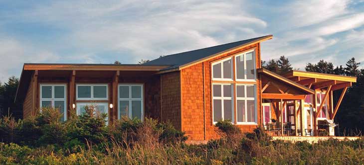 Albion model showcasing contemporary post beam construction methods