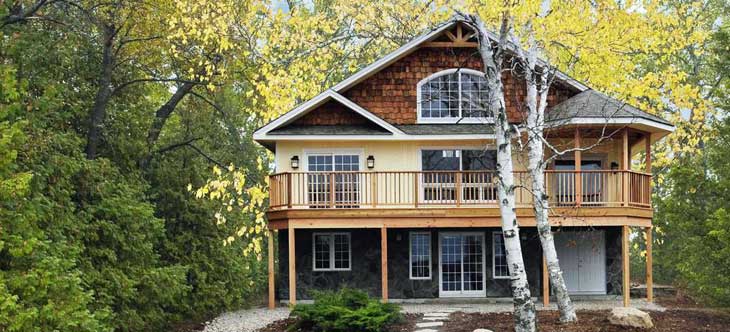 Birchview cottage model featuring luxury vacation home timbercrafted design