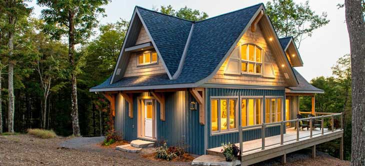 Grouse Lane model year-round green living cottage retreat design